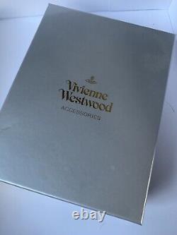 Vivienne Westwood Vw Porte-monnaie Privée En Cuir Noir Rare. Orbe D'or. Nouveaux Encadrés