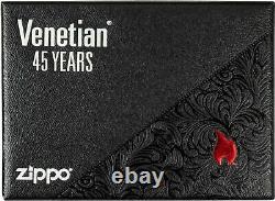Zippo Lighter Vénitien 45th Anniversary Edition Limitée Rare Nouveau & Boxed 2019
